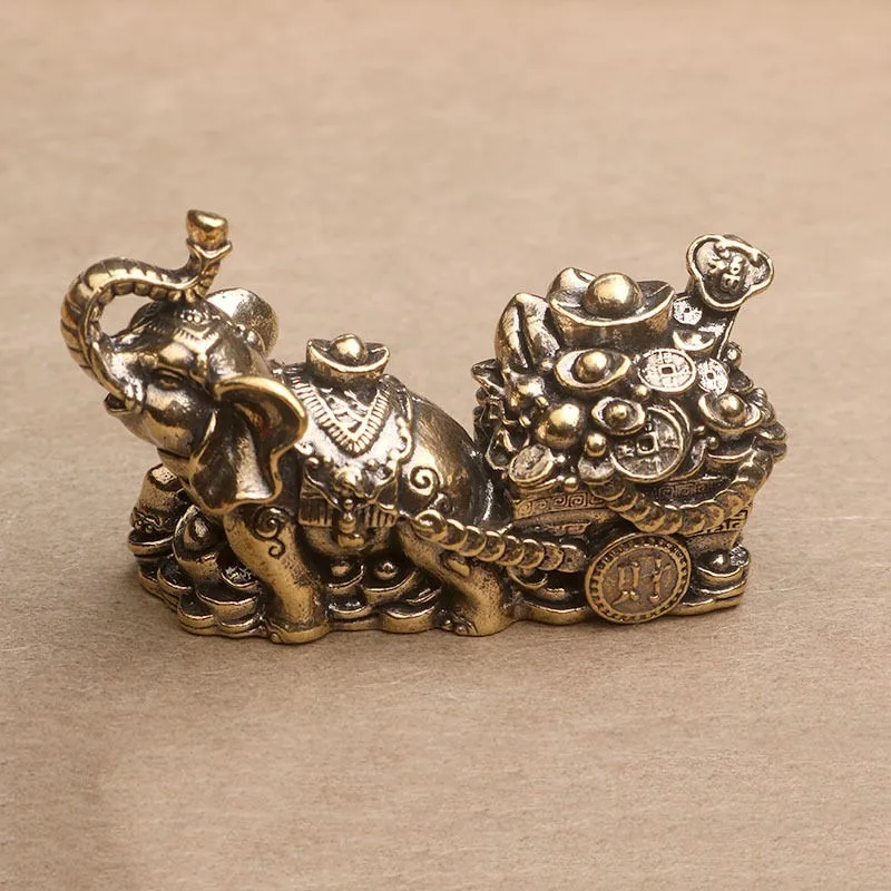 Brass Elephant Figurine Wealth Bowl Cart Home Office Decor Full Copper Gift
Brass Elephant Figurine Wealth Bowl Cart Home Office Decor Full Copper Gift