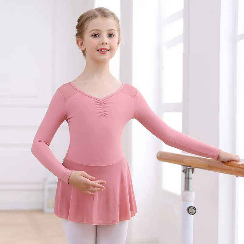 Kids Girls Ballet Leotard Autumn Long Sleeve Mesh Spliced Dress Professional Stage Gymnastics Dress Leotard Practice Dancewear
Kids Girls Ballet Leotard Autumn Long Sleeve Mesh Spliced Dress Professional Stage Gymnastics Dress Leotard Practice Dancewear