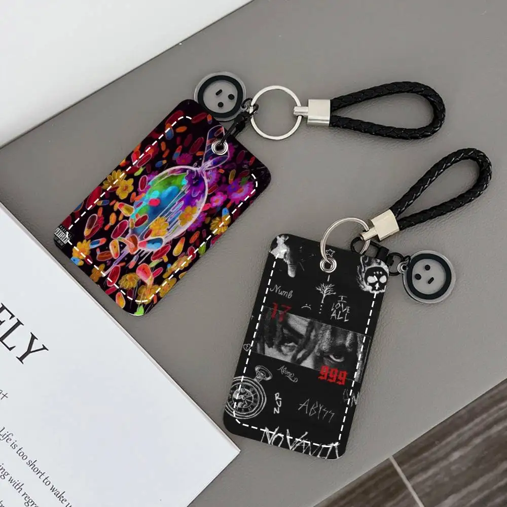 Hot Rapper J-Juice WRLD Card Holde Applicable To Credit Cards Bus Card Rectangular Keychain Protective Cover