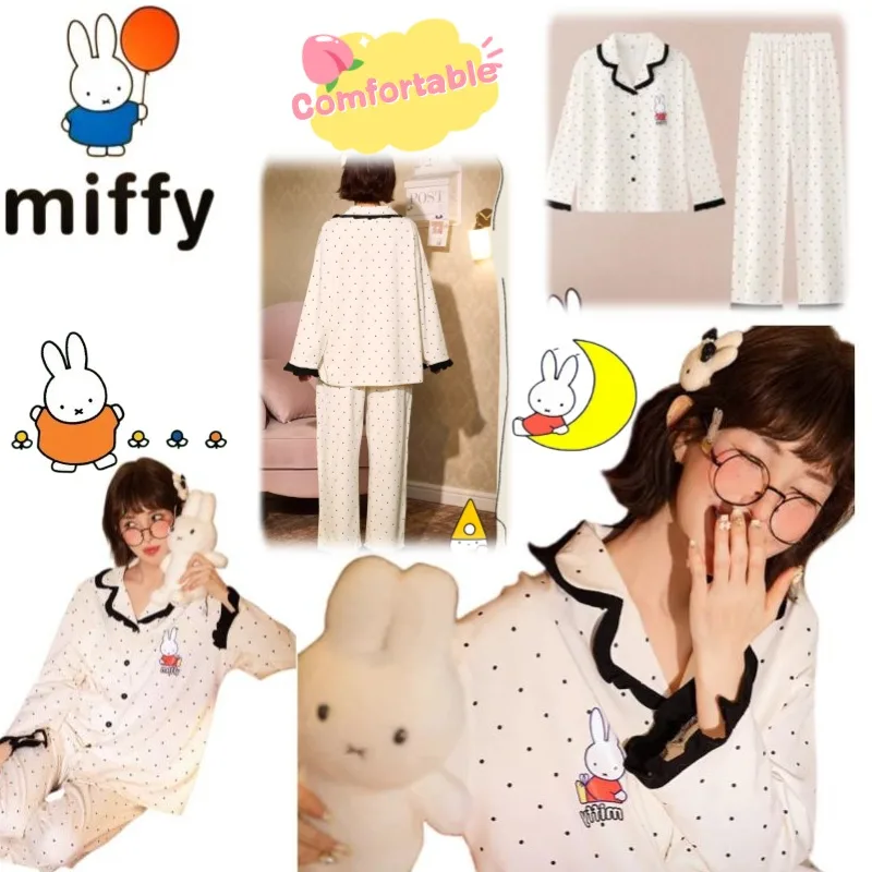 Miffy Creative Soft Long-Sleeve Pajamas, Pure Cotton Cartoon Polka Dot Rabbit Print, High-Value Home Wear for Spring and Autumn
Miffy Creative Soft Long-Sleeve Pajamas, Pure Cotton Cartoon Polka Dot Rabbit Print, High-Value Home Wear for Spring and Autumn