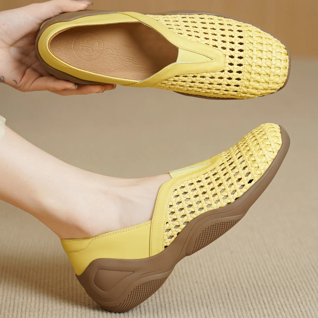 danxuefei women's genuine leather braided PU leather patchwork square toe slip-on flats summer loafers high quality soft shoes
danxuefei women's genuine leather braided PU leather patchwork square toe slip-on flats summer loafers high quality soft shoes