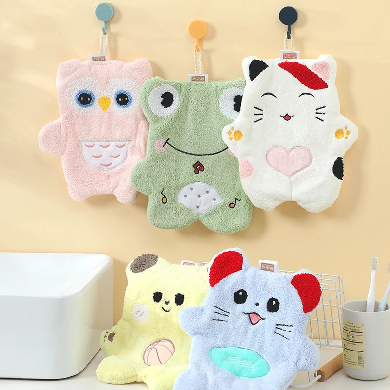 Cartoon Cute Children's Hanging Style Hand Towel Kitchen Bathroom Absorbent Thick Coral Fleece Soft Dry Hand Towel Cleaning
Cartoon Cute Children's Hanging Style Hand Towel Kitchen Bathroom Absorbent Thick Coral Fleece Soft Dry Hand Towel Cleaning