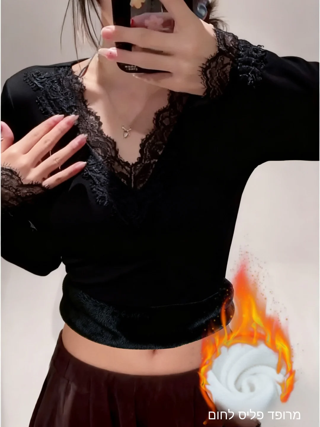Thickened Long Sleeve V-neck Lace Base Shirt Women's plus Size Slimming Inner Wear Warm German Velvet T-shirt Top
Thickened Long Sleeve V-neck Lace Base Shirt Women's plus Size Slimming Inner Wear Warm German Velvet T-shirt Top