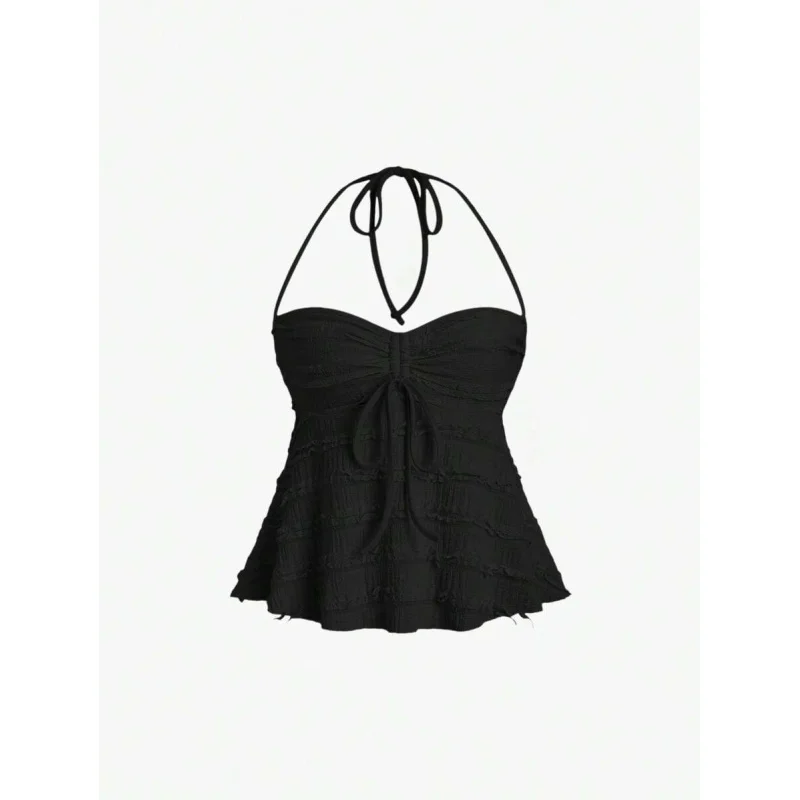 Women Ruched Knot Halter Neck Cami Top Y2K
Women Ruched Knot Halter Neck Cami Top Y2K