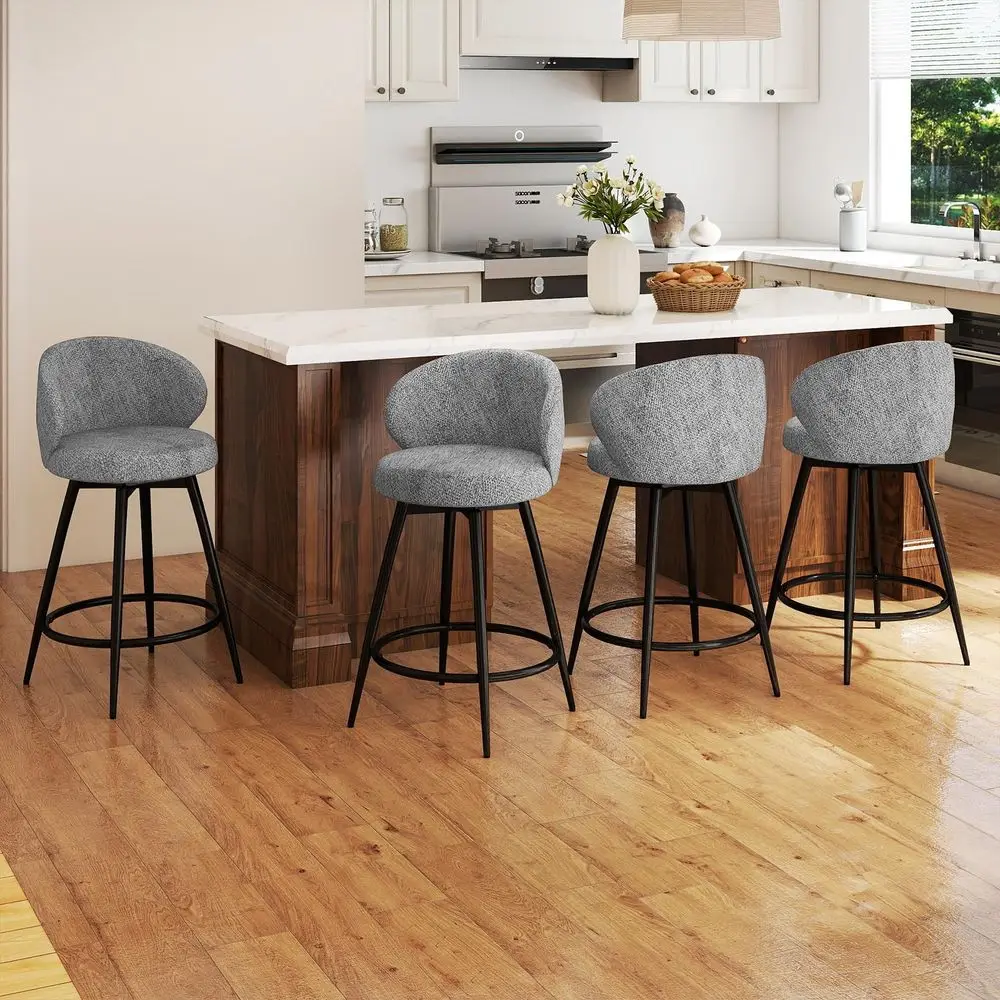 Stools Set of 4, 360 Swivel Breathable Fabric Kitchen Counter Height Stools, 26 Upholstered Bar Chair for Kitchen Islands, Rest
Stools Set of 4, 360 Swivel Breathable Fabric Kitchen Counter Height Stools, 26 Upholstered Bar Chair for Kitchen Islands, Rest