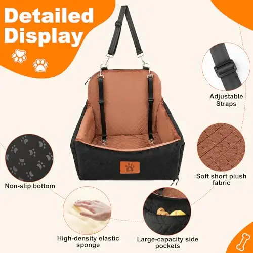 Ergonomic Memory Foam Pet Car Seat For Small Dogs Up To 30 Lbs, Portable Travel Bed With Non-Slip Base, Washable Cover, And
Ergonomic Memory Foam Pet Car Seat For Small Dogs Up To 30 Lbs, Portable Travel Bed With Non-Slip Base, Washable Cover, And