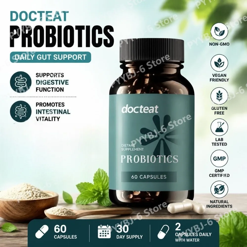 Docteat Probiotics Capsules Corn Starch Wrapped, No Additives, Digestive Function and Intestinal Vitality Support, 60 Capsules
Docteat Probiotics Capsules Corn Starch Wrapped, No Additives, Digestive Function and Intestinal Vitality Support, 60 Capsules