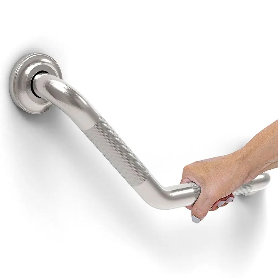 11 4 x 16inch Angled Grab Bar for Stud Mount with Knurled Grip, Bathroom Mobility Aid, ADA Compliant Heavy Duty 500lbs Support,
11 4 x 16inch Angled Grab Bar for Stud Mount with Knurled Grip, Bathroom Mobility Aid, ADA Compliant Heavy Duty 500lbs Support,