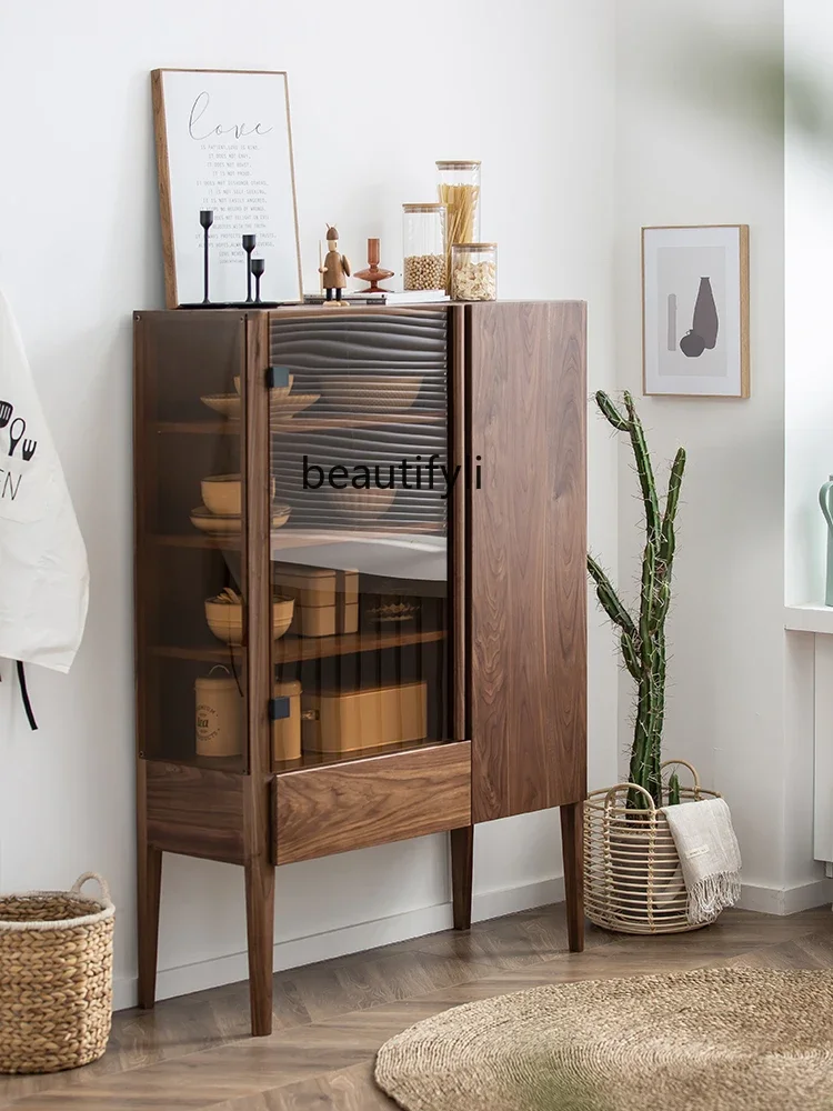 Solid Wood Cherrywood Sideboard Cabinet Glass Door Black Walnut Storage Wine Cabinet Light Luxury Silent Style Cabinet
Solid Wood Cherrywood Sideboard Cabinet Glass Door Black Walnut Storage Wine Cabinet Light Luxury Silent Style Cabinet