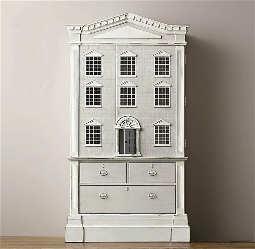 Furniture American retro old solid wood carving flower wardrobe children special-shaped house wardrobe double door locker
Furniture American retro old solid wood carving flower wardrobe children special-shaped house wardrobe double door locker