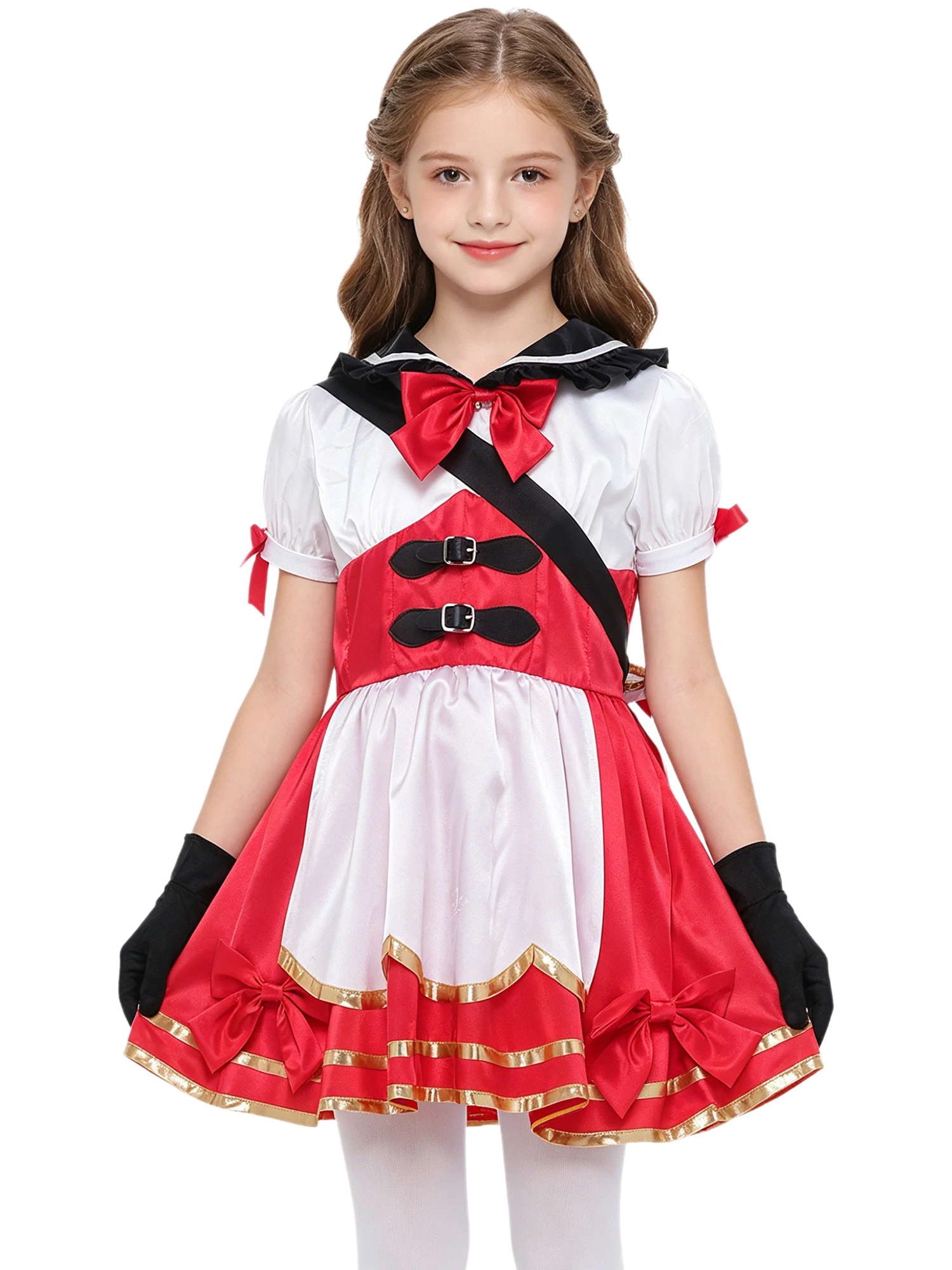 Kids Girls College Style Cosplay Dress Bow Detail Short Sleeve A Line with Bag Gloves for Game Character Halloween Costume Party
Kids Girls College Style Cosplay Dress Bow Detail Short Sleeve A Line with Bag Gloves for Game Character Halloween Costume Party