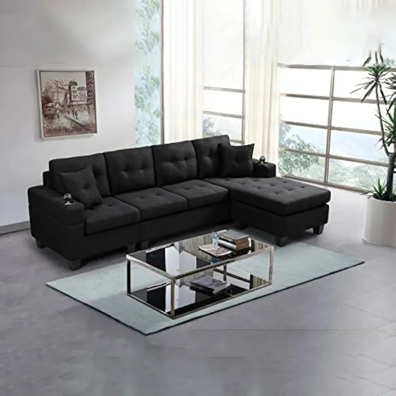 Lazy Sofa L-shaped Upholstered Fold-down Sofa Reversible Longue Modern Fabric Furnishings,black Luxury Bedroom Set Furniture
Lazy Sofa L-shaped Upholstered Fold-down Sofa Reversible Longue Modern Fabric Furnishings,black Luxury Bedroom Set Furniture