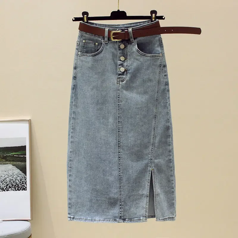 2024 Side Split Thin Denim Skirt Ladies Mle Length Korean Retro Summer Slim High Waist A Bag Hip Button Skirt F83
2024 Side Split Thin Denim Skirt Ladies Mle Length Korean Retro Summer Slim High Waist A Bag Hip Button Skirt F83