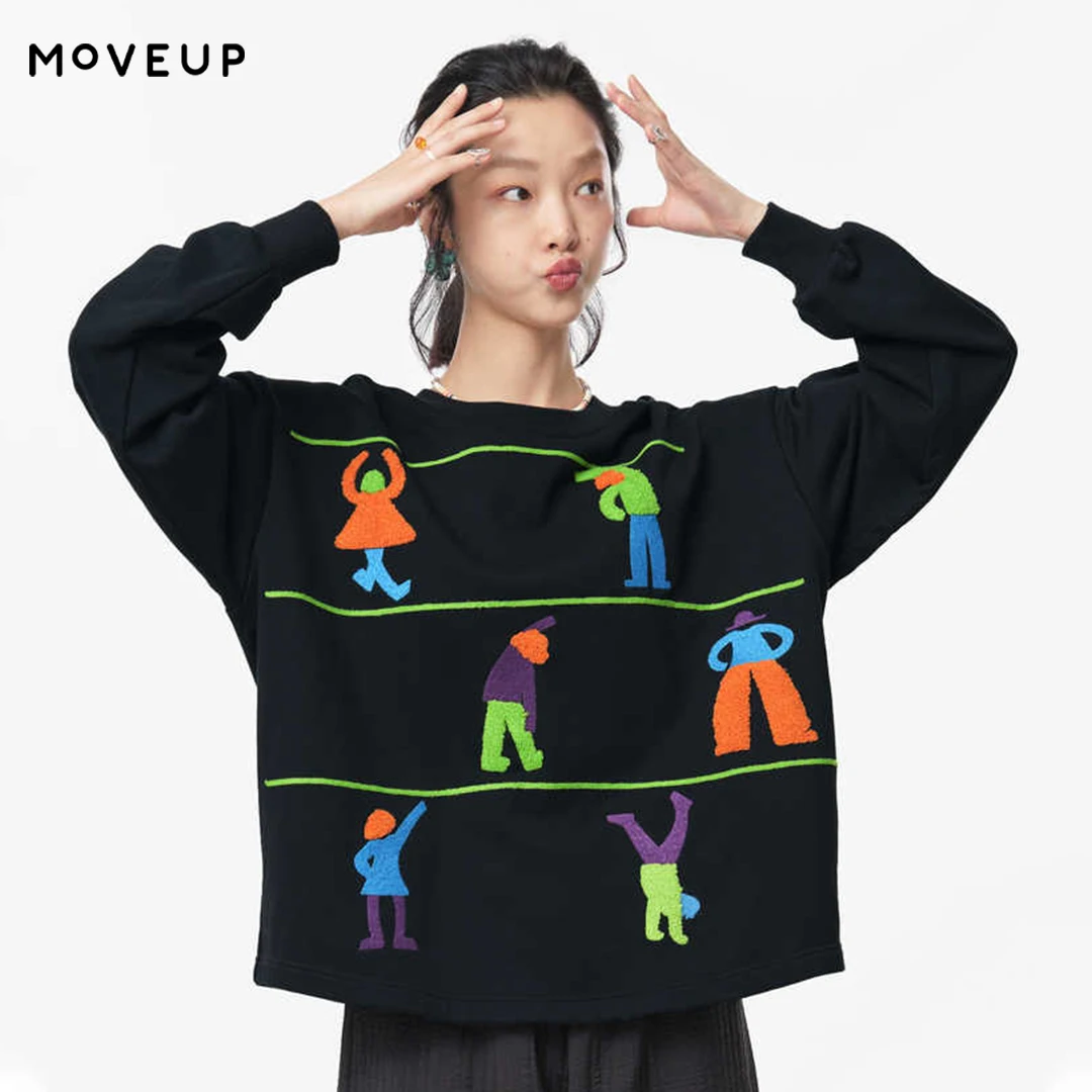 MOVEUP Long Sleeved Round Neck Sweatshirt Autumn Fun Character Embroidery Drop Sleeves Fashion Knitted Top For Women 324310507
MOVEUP Long Sleeved Round Neck Sweatshirt Autumn Fun Character Embroidery Drop Sleeves Fashion Knitted Top For Women 324310507