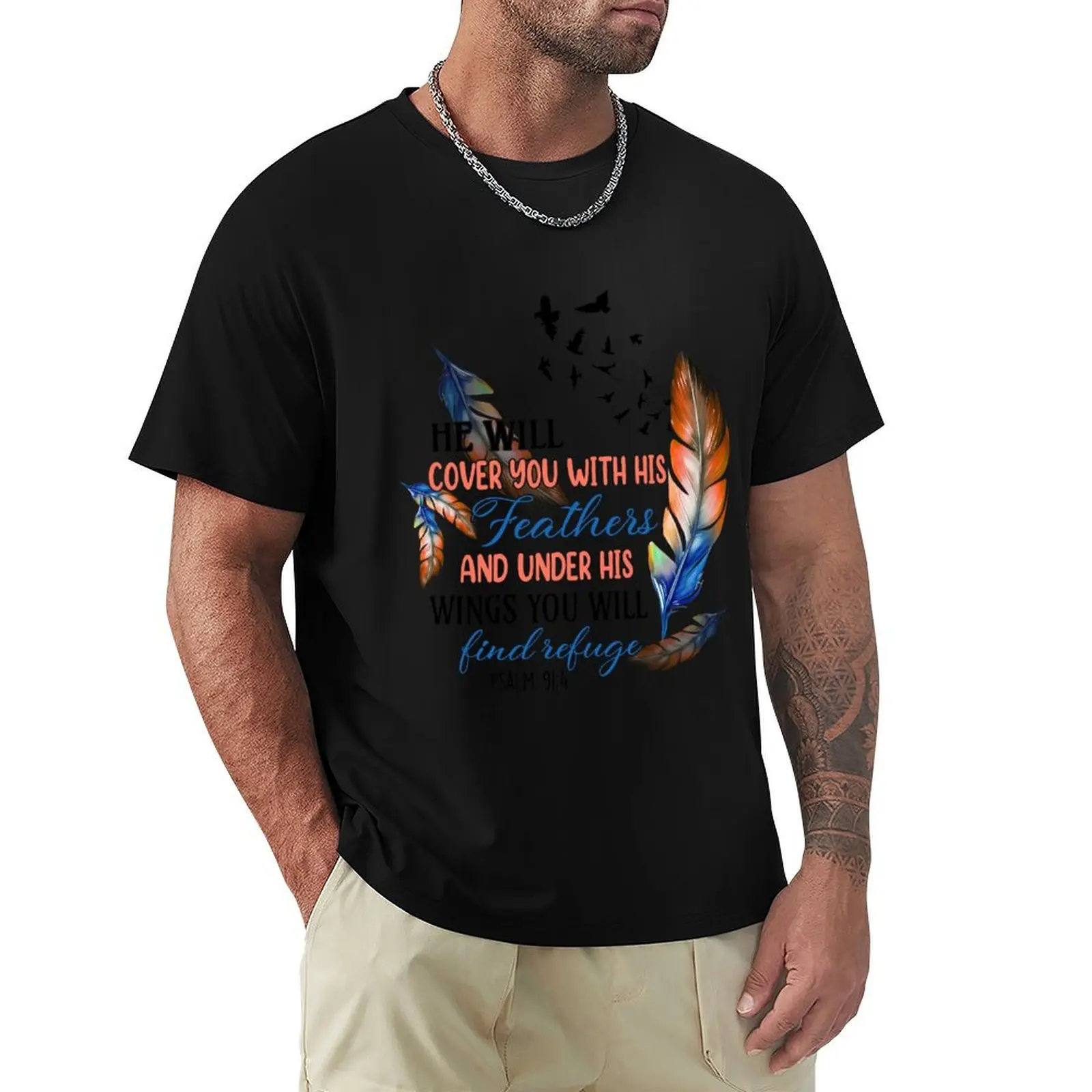 Biblical Inspirations: Psalm 91:4 T-Shirt Anti-Fade Casual Tee Shirt
Biblical Inspirations: Psalm 91:4 T-Shirt Anti-Fade Casual Tee Shirt