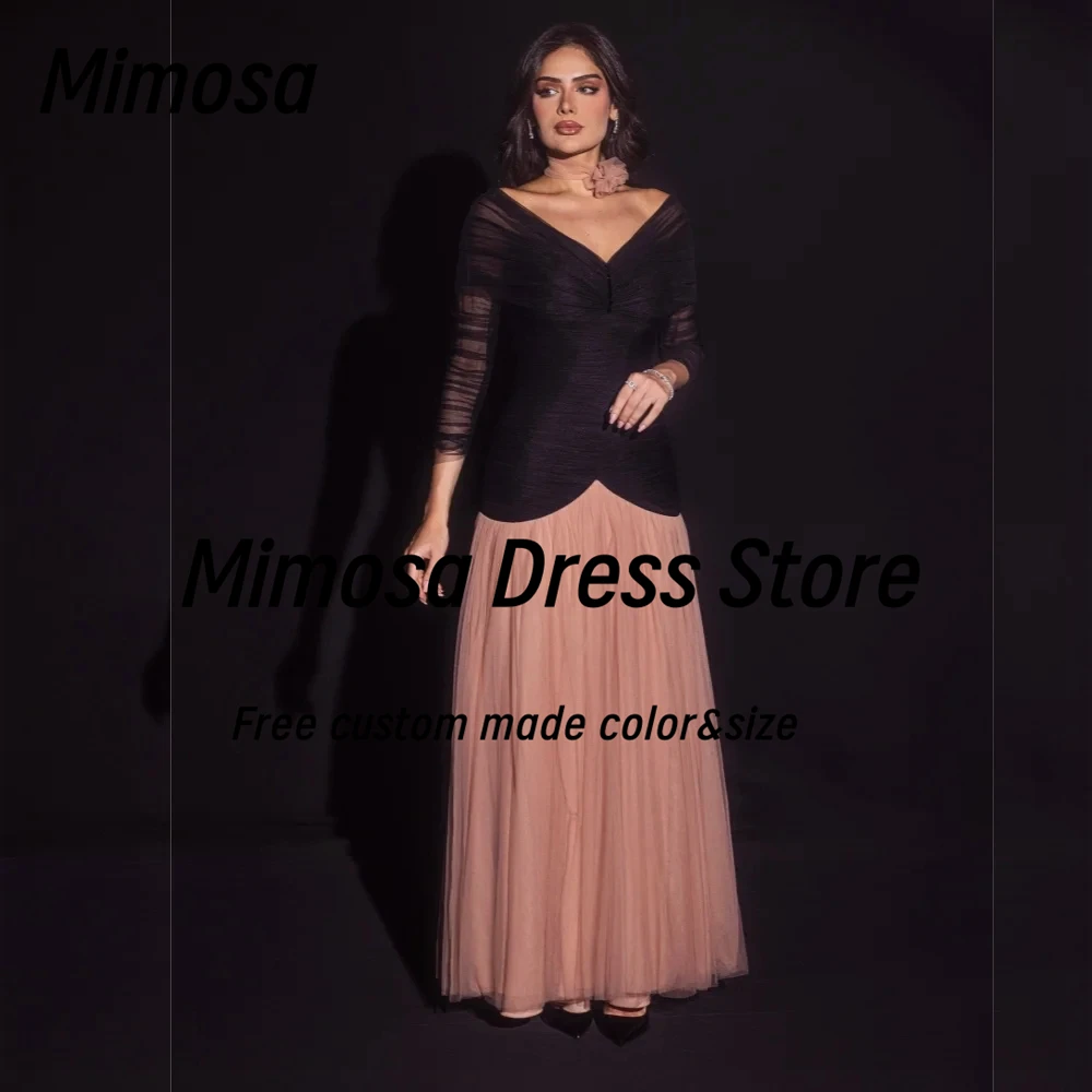 Mimosa V Neck 2025 Prom Dresses Long Sleeves Evening Gowns Contrast Color Tulle Birthday Party Special Dress Customized
Mimosa V Neck 2025 Prom Dresses Long Sleeves Evening Gowns Contrast Color Tulle Birthday Party Special Dress Customized