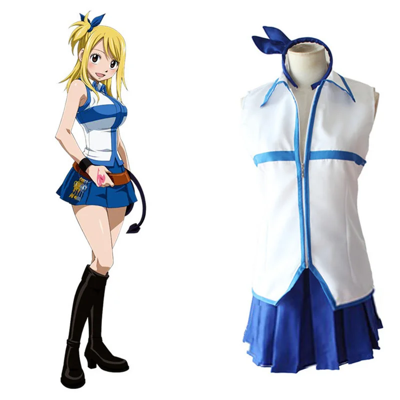 Fairy Tail Lucy Cosplay Costume Sexy Top Blue Skirt Anime Halloween Costumes For Women Carnival Party Performance Clothing
Fairy Tail Lucy Cosplay Costume Sexy Top Blue Skirt Anime Halloween Costumes For Women Carnival Party Performance Clothing