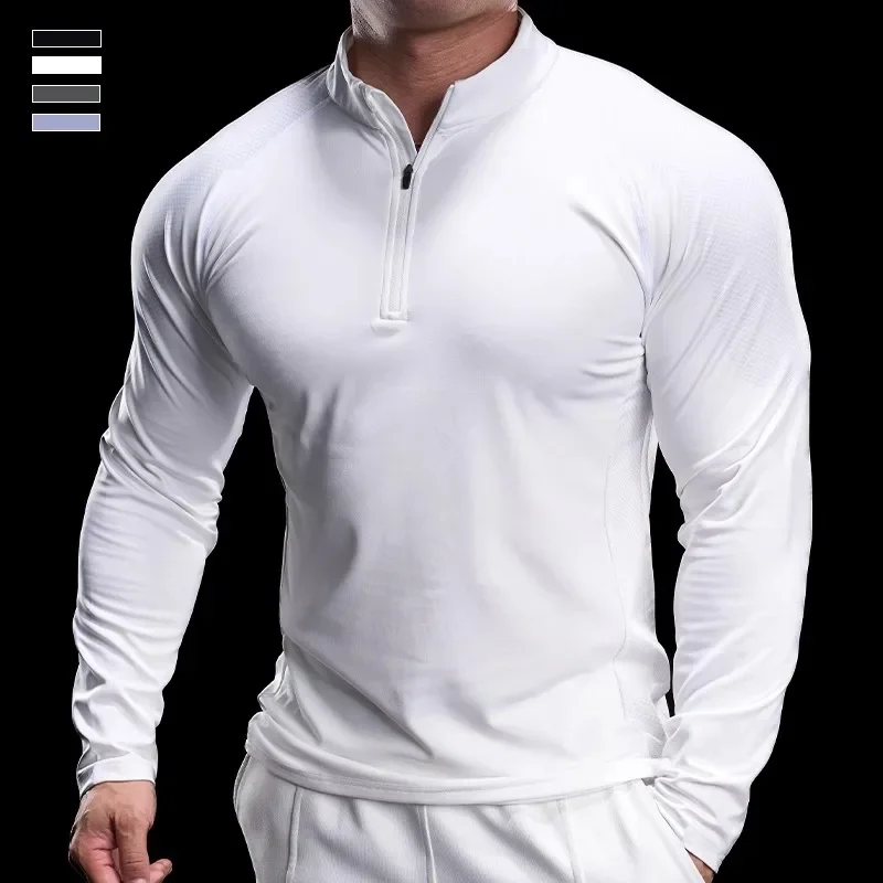 Men Autumn Winter Sports Gym Fitness Casual Clothe Long-sleeved Stand-up Collar Solid Color Slimming High Elastic Breathable Top
Men Autumn Winter Sports Gym Fitness Casual Clothe Long-sleeved Stand-up Collar Solid Color Slimming High Elastic Breathable Top