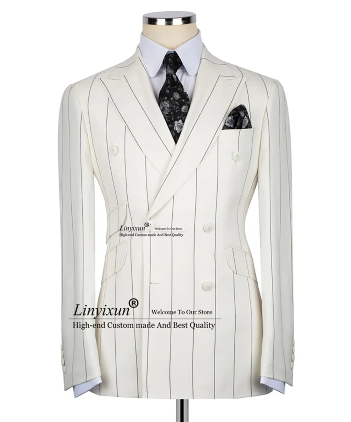 Fashion Strip Man Suit for Wedding Double Breast Peaked Laepel Casual Business Office Men 2 Piece Groom Tuxedo Outfit Sets
Fashion Strip Man Suit for Wedding Double Breast Peaked Laepel Casual Business Office Men 2 Piece Groom Tuxedo Outfit Sets