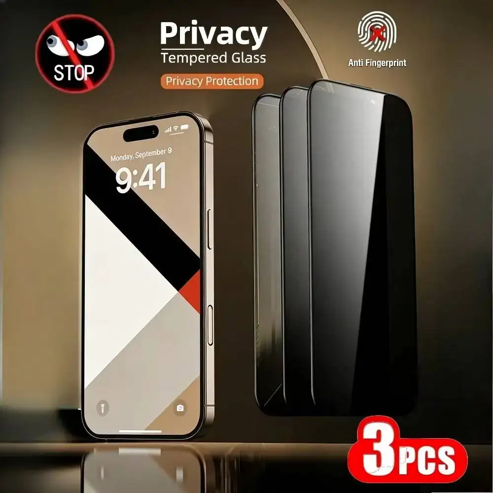 3Pcs Anti Spy Screen Protector For Iphone 17 14 Air 13 12 11 Pro 15 16 Plus XR XS Max 9H Hardness Tempered Glass
3Pcs Anti Spy Screen Protector For Iphone 17 14 Air 13 12 11 Pro 15 16 Plus XR XS Max 9H Hardness Tempered Glass