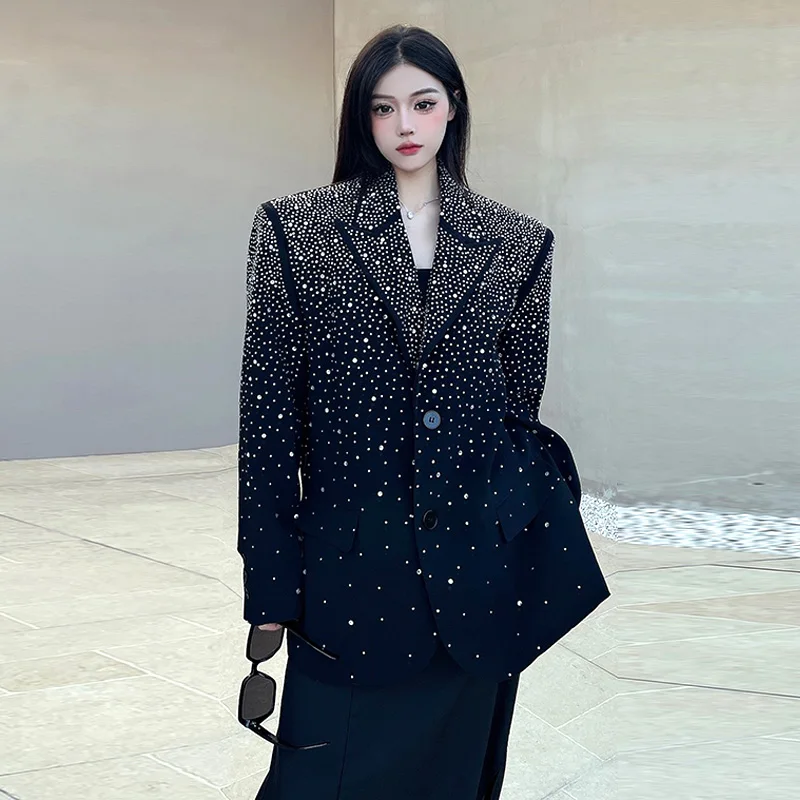 Heavy industry diamond hot stamping suit women starry sky jacket spring autumn light luxury high-end design niche loose top
Heavy industry diamond hot stamping suit women starry sky jacket spring autumn light luxury high-end design niche loose top