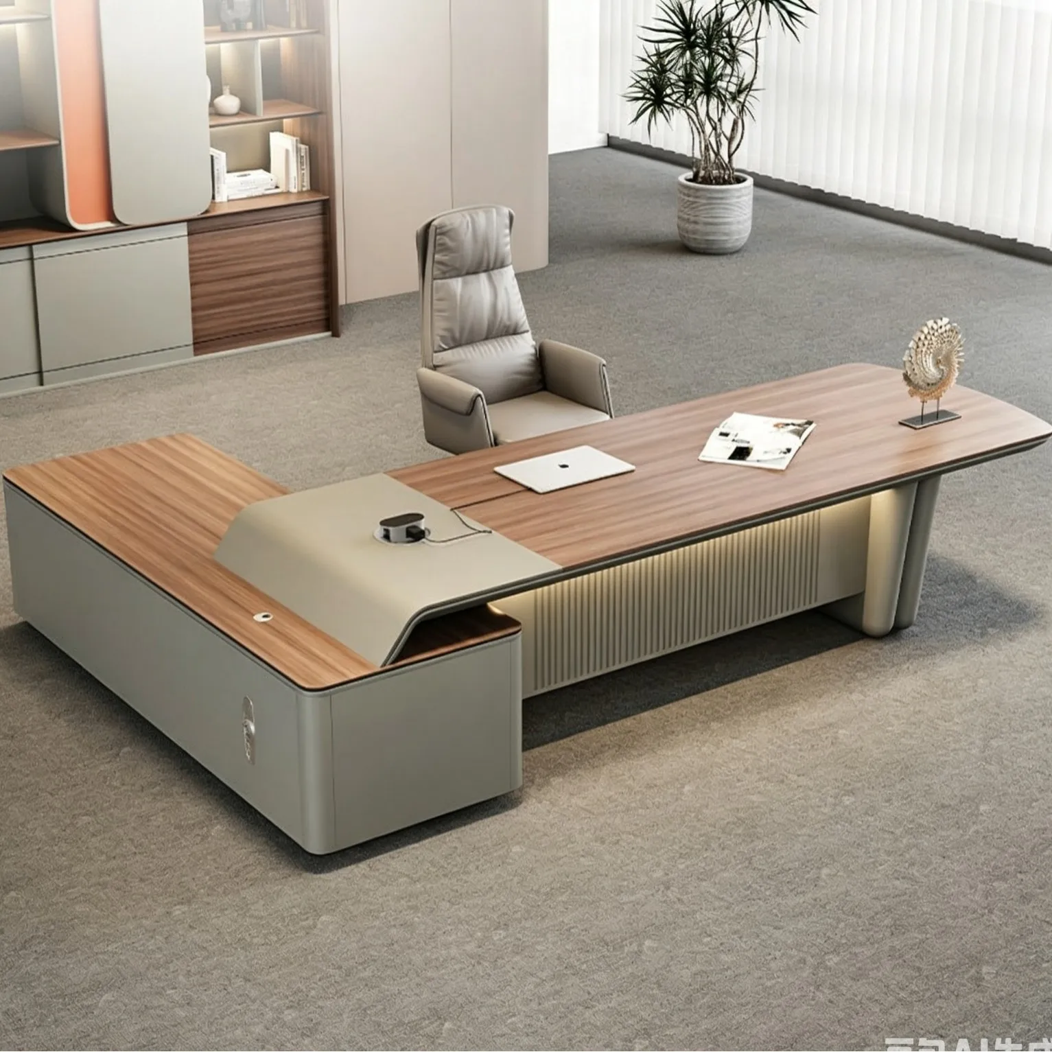 Office desk and chair combination President's desk High-end large desk office
Office desk and chair combination President's desk High-end large desk office