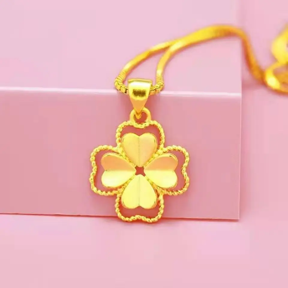 Real 18K Gold Color Lucky Clover Pendant Necklace for Women Men Fine Jewelry Genuine Solid Gold for Women Wedding Luxury Jewelry
Real 18K Gold Color Lucky Clover Pendant Necklace for Women Men Fine Jewelry Genuine Solid Gold for Women Wedding Luxury Jewelry
