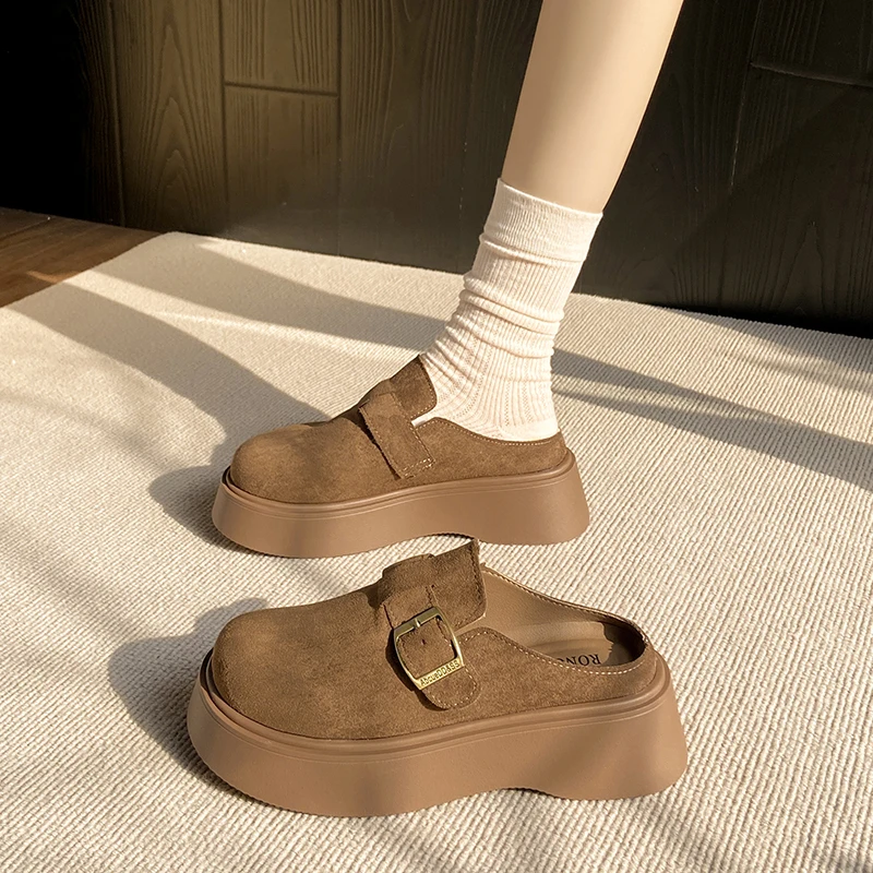 CRLAYDK Women's Suede Comfort Platform Mules Adjustable Buckle Slip On Slippers Closed Toe Casual Walking Shoes for Lady
CRLAYDK Women's Suede Comfort Platform Mules Adjustable Buckle Slip On Slippers Closed Toe Casual Walking Shoes for Lady