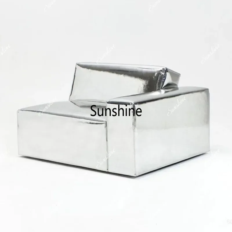 Nordic design reproduction studio store pearlescent silver mirror leather sofa
Nordic design reproduction studio store pearlescent silver mirror leather sofa