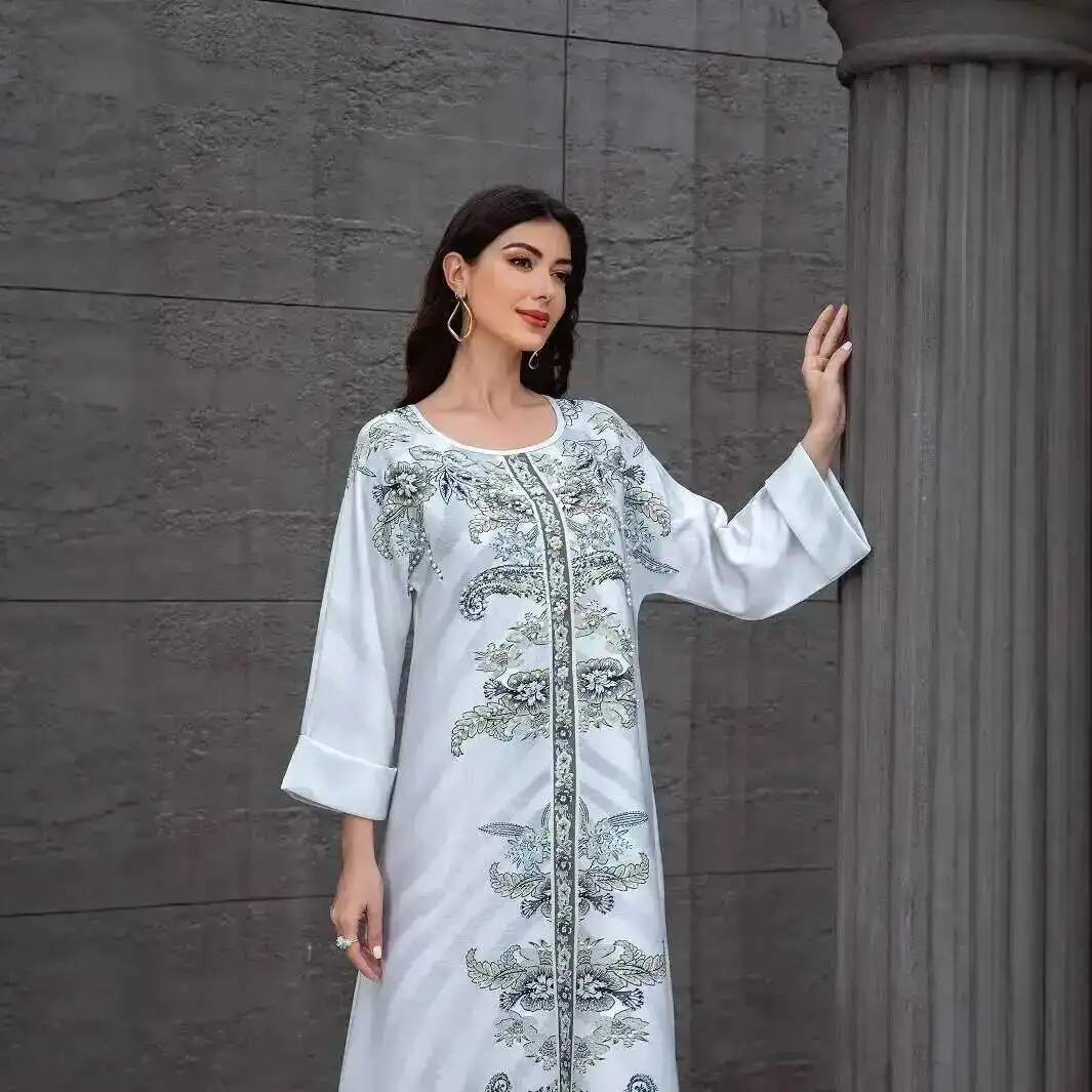 Dresses Kaftan Sw1111 High-density Beaded Printed Muslim Women's Robe Elegant Dress Abaya Ramadan Dubai Luxury Islam Elegant
Dresses Kaftan Sw1111 High-density Beaded Printed Muslim Women's Robe Elegant Dress Abaya Ramadan Dubai Luxury Islam Elegant