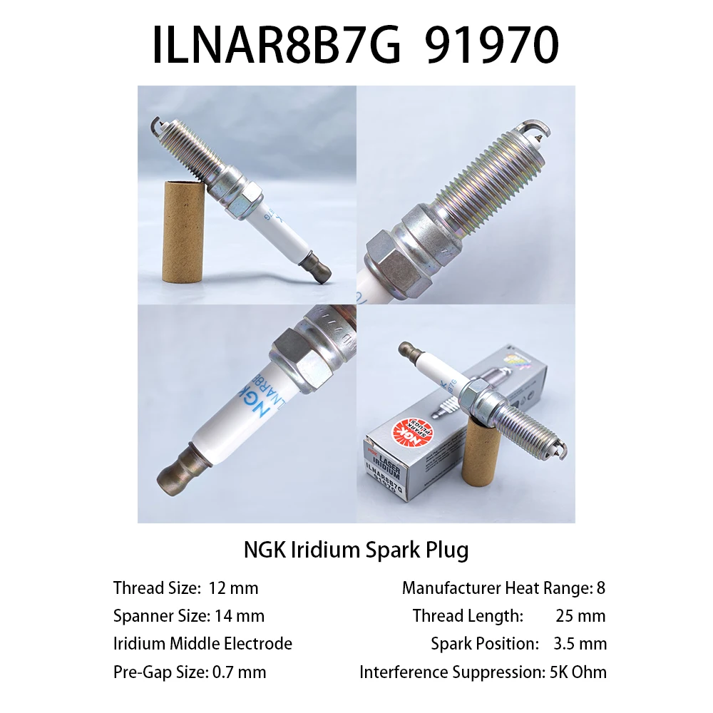 4 шт. Свеча зажигания NGK ilnar8b7g 91970, подходит для mairuibao XL, angkewei Junwei gsrx5, Rongwei 360 1,5 T
4 шт. Свеча зажигания NGK ilnar8b7g 91970, подходит для mairuibao XL, angkewei Junwei gsrx5, Rongwei 360 1,5 T