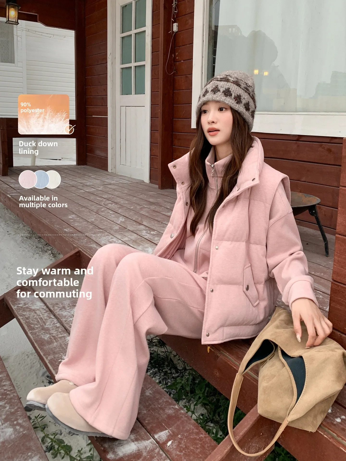 Новый женский модный комплект из двух предметов: повседневный свободный вязаный жилет на флисовой подкладке и утепленный зимний мягкий теплый костюм-футболка
Новый женский модный комплект из двух предметов: повседневный свободный вязаный жилет на флисовой подкладке и утепленный зимний мягкий теплый костюм-футболка