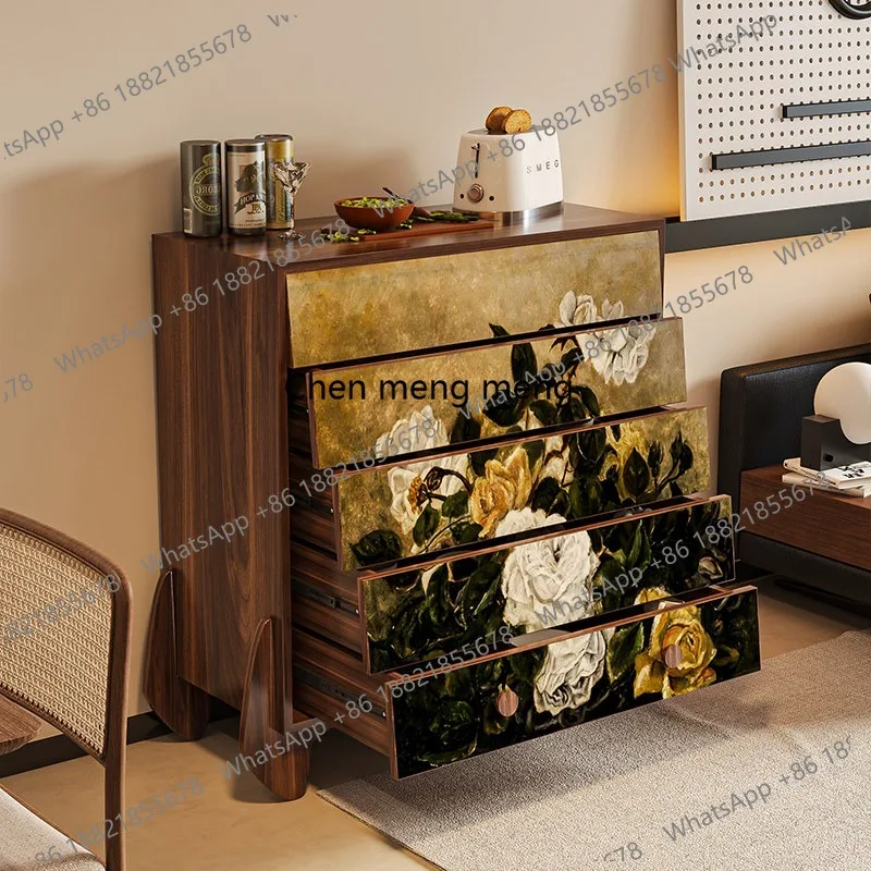 Medieval rose oil painting chest, living room dining side against the wall storage, bedside locker
Medieval rose oil painting chest, living room dining side against the wall storage, bedside locker