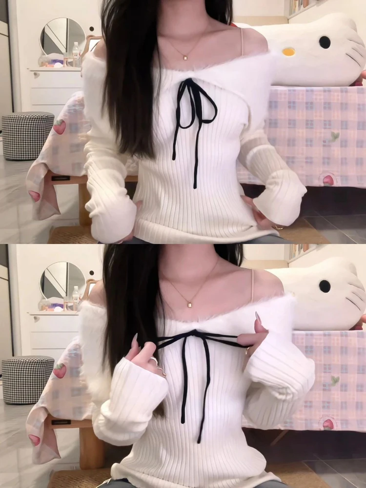 Korean Style Knot One Shoulder Long Sleeve Women's Knitted Sweater Slimming Design Spring Fashion Casual Top
Korean Style Knot One Shoulder Long Sleeve Women's Knitted Sweater Slimming Design Spring Fashion Casual Top