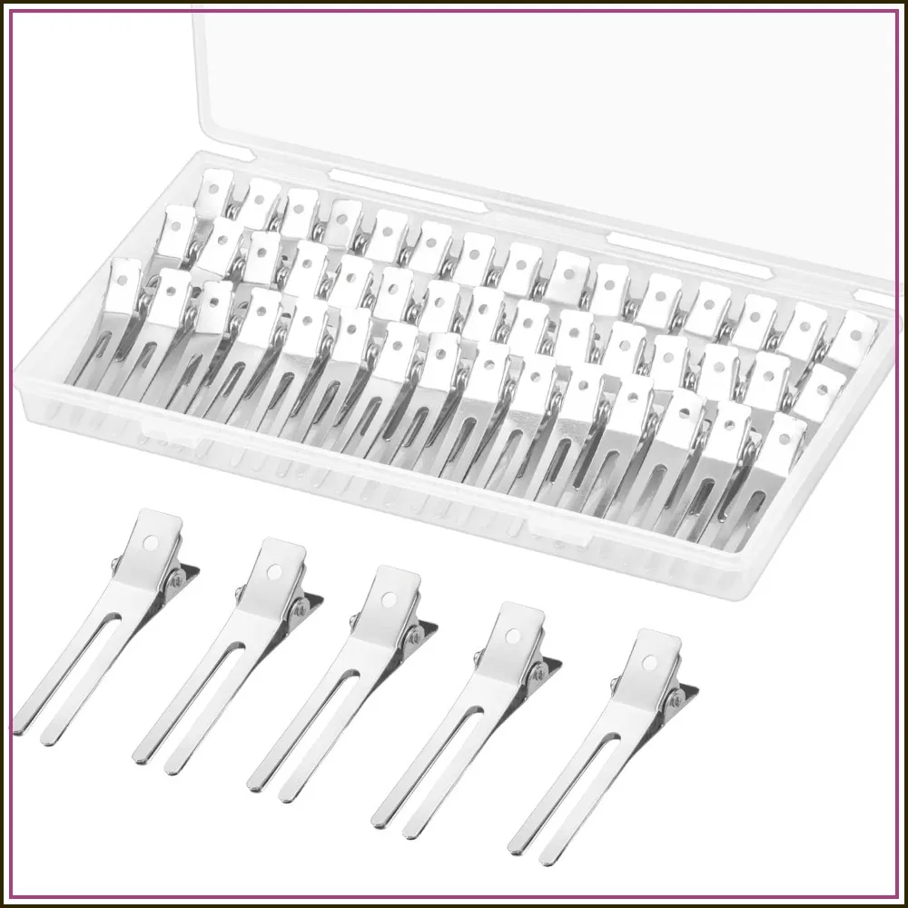 60Pcs Double Prong Pin Curl Clips, 1.8" Duck Billed Hair Clips for Styling Sectioning, Alligator Hair Clips with Storage Box for Salon Barber DIY
60Pcs Double Prong Pin Curl Clips, 1.8" Duck Billed Hair Clips for Styling Sectioning, Alligator Hair Clips with Storage Box for Salon Barber DIY