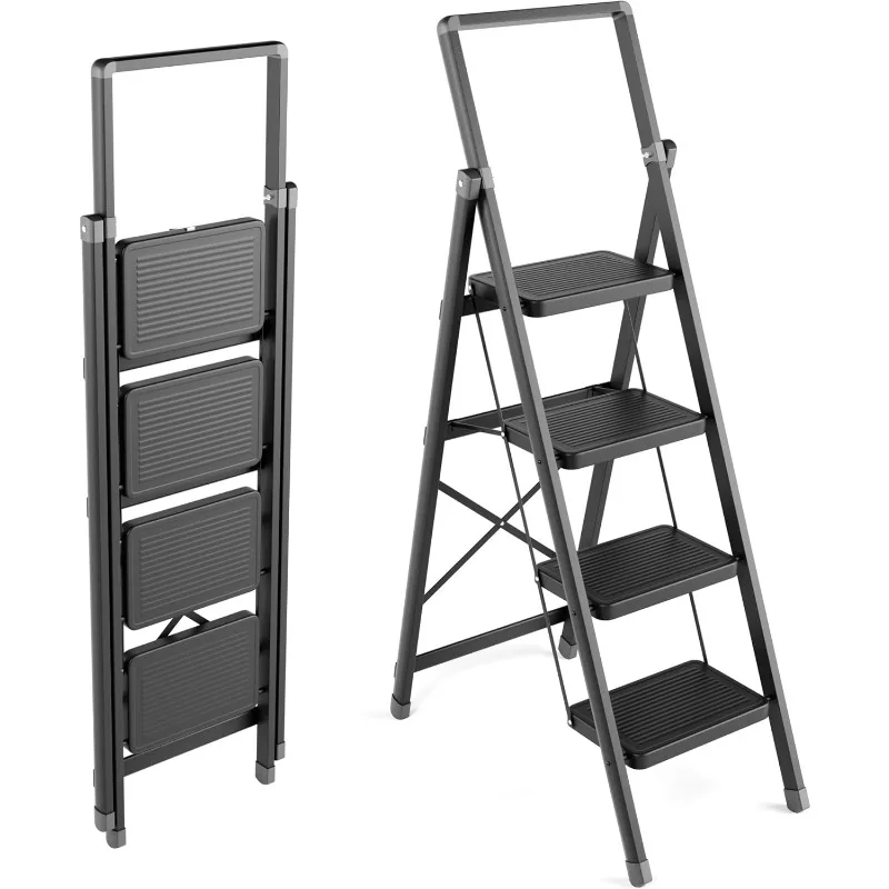 4 Step Ladder, Folding Step Stool with Wide Anti-Slip Pedal, Sturdy Steel Ladder, Convenient Handgrip, Lightweight, Portable
4 Step Ladder, Folding Step Stool with Wide Anti-Slip Pedal, Sturdy Steel Ladder, Convenient Handgrip, Lightweight, Portable