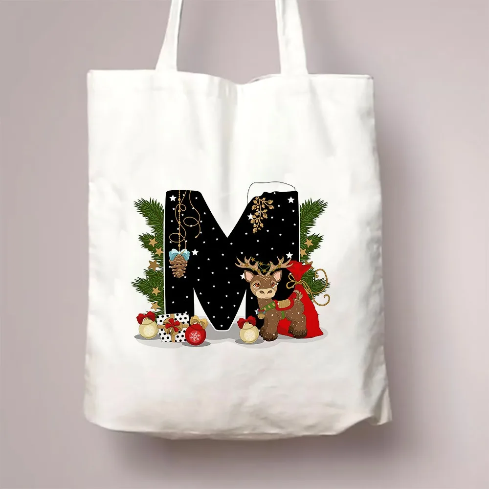 Рождественские сумки-тоут с цветком алфавита для женщин, большая вместительная парусиновая повседневная новая многоразовая сумка с принтом для покупок, эко-сумка, большая
Рождественские сумки-тоут с цветком алфавита для женщин, большая вместительная парусиновая повседневная новая многоразовая сумка с принтом для покупок, эко-сумка, большая