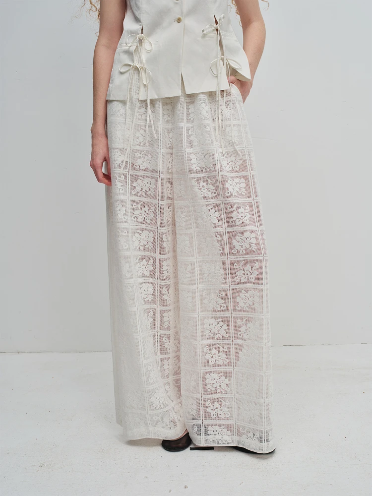 Romantic Lace Wide Leg Pants Brand Vintage Sle Covering Meat Long Pants Casual Comfortable Cotton Polyester Blend
Romantic Lace Wide Leg Pants Brand Vintage Sle Covering Meat Long Pants Casual Comfortable Cotton Polyester Blend
