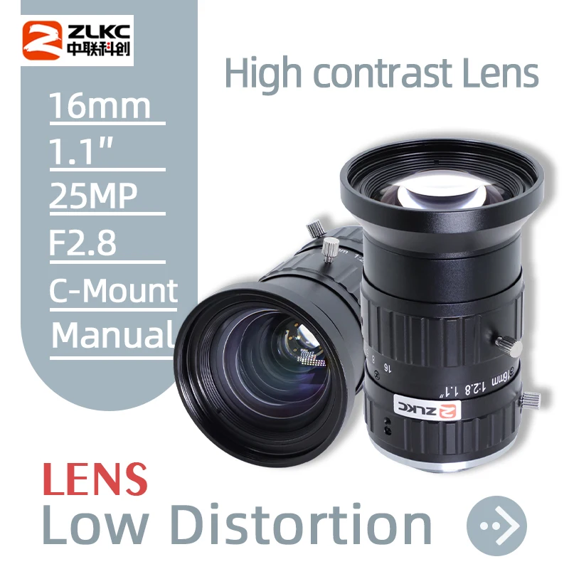 ZLKC 16mm Lens 1.1'' CMOS Sensor F2.8 High Resolution 25MP C Mount Lens for Industrial Cameras FA/CCTV Fixed Focus Lens
ZLKC 16mm Lens 1.1'' CMOS Sensor F2.8 High Resolution 25MP C Mount Lens for Industrial Cameras FA/CCTV Fixed Focus Lens