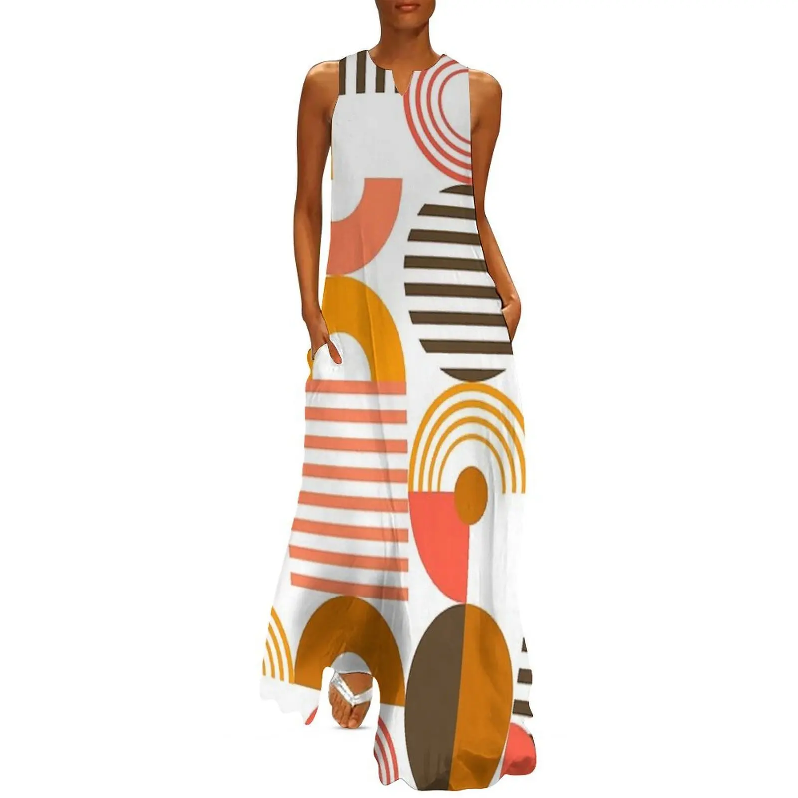 Mid-Century Modern Bauhaus Orange, Mustard, And Brown Geometric Long Dress women's summer clothing 2025 Woman dresses
Mid-Century Modern Bauhaus Orange, Mustard, And Brown Geometric Long Dress women's summer clothing 2025 Woman dresses