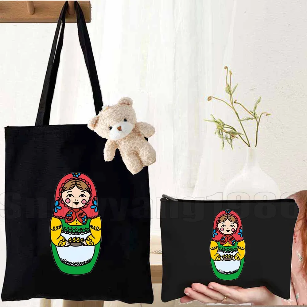 3pcs Matryoshka Russian Doll Moscow Kremlin Russia Flag Russian Cosmetic Lipstick Makeup Bag Canvas Tote Bag Shopper Handbag
3pcs Matryoshka Russian Doll Moscow Kremlin Russia Flag Russian Cosmetic Lipstick Makeup Bag Canvas Tote Bag Shopper Handbag