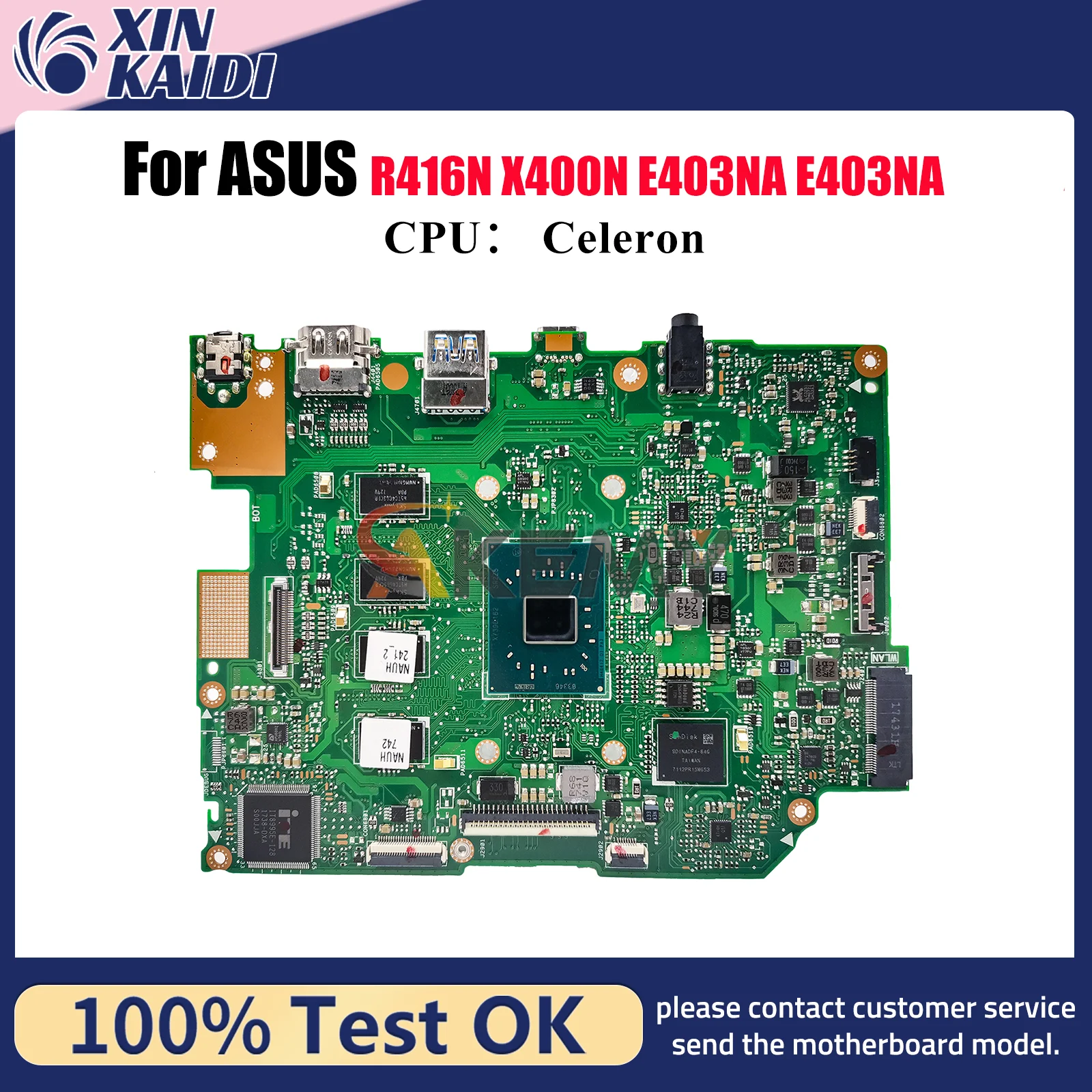 E403NA Материнская плата для ноутбука ASUS EeeBook R416N E403N E403NA X400N Материнская плата для ноутбука с процессором Celeron 100% тестирование ОК быстрая доставка
E403NA Материнская плата для ноутбука ASUS EeeBook R416N E403N E403NA X400N Материнская плата для ноутбука с процессором Celeron 100% тестирование ОК быстрая доставка