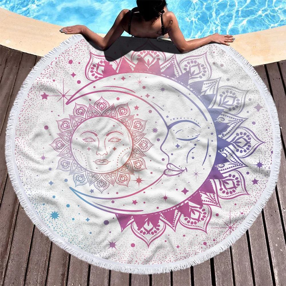 Towel Beach Towel Shawl Fast Drying Swimming Gym Camping Big Round Beach Moon and sun 3D All Over Printed Beach Towel 01
Towel Beach Towel Shawl Fast Drying Swimming Gym Camping Big Round Beach Moon and sun 3D All Over Printed Beach Towel 01