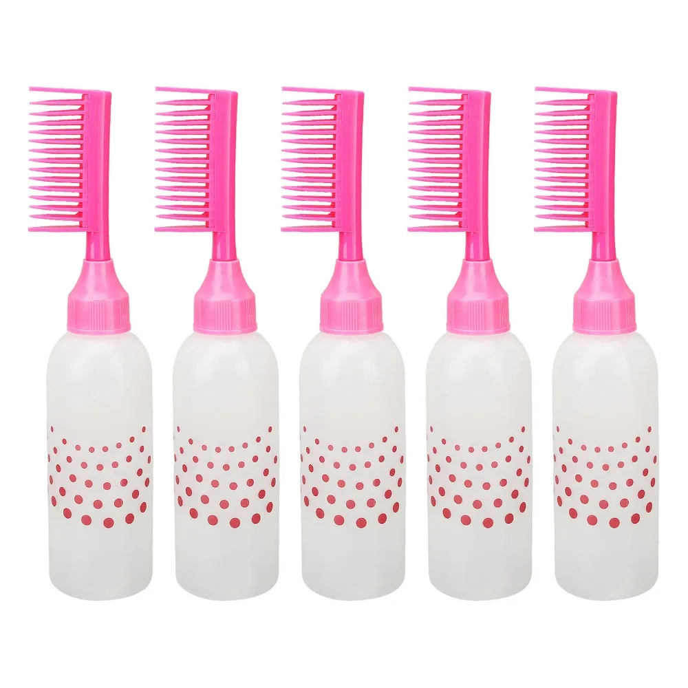 5pcs Professional Hair Dye Comb Bottles Graduated Scale Easy Fill Comb Applicator Bottle Durable Rose Red Root Comb Applicator
5pcs Professional Hair Dye Comb Bottles Graduated Scale Easy Fill Comb Applicator Bottle Durable Rose Red Root Comb Applicator