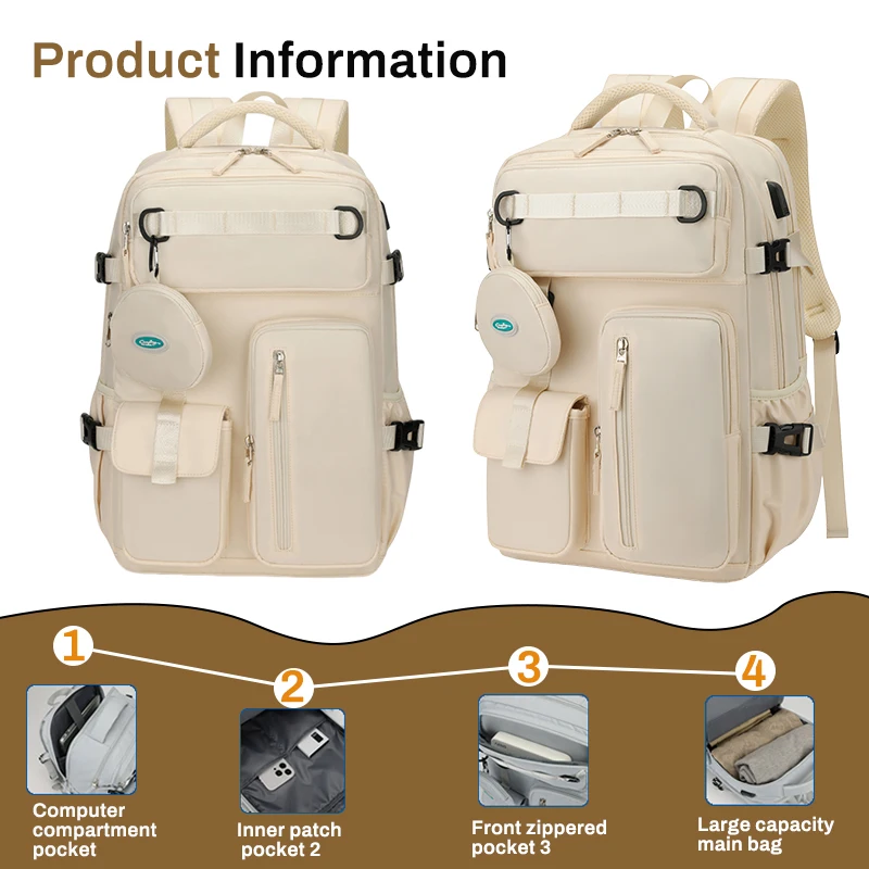 Durable business travel backpack, high school backpack, large capacity multifunctional computer bag, travel Oxford cloth backpac
Durable business travel backpack, high school backpack, large capacity multifunctional computer bag, travel Oxford cloth backpac