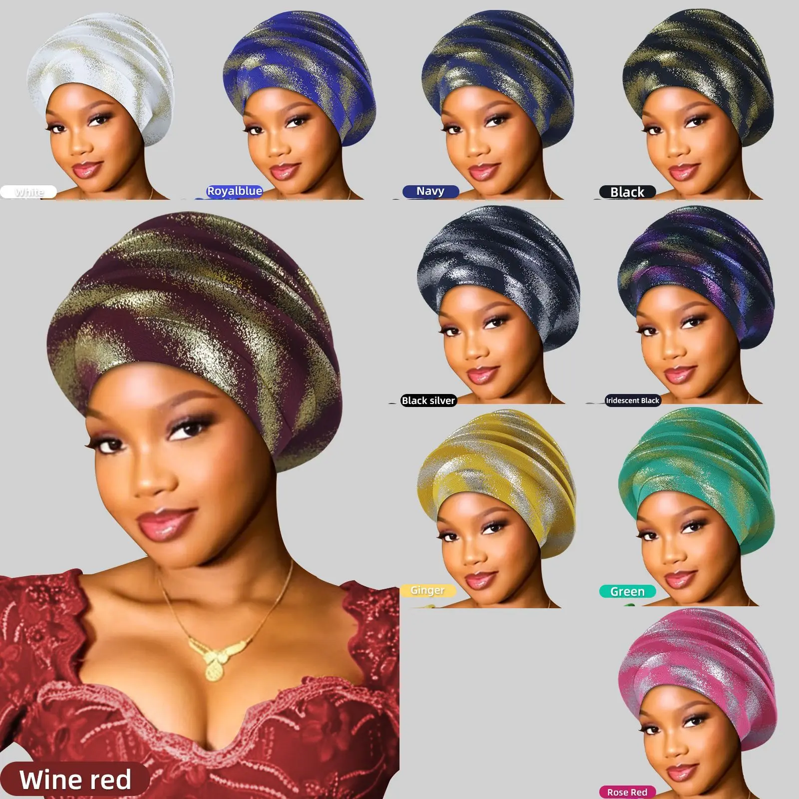 Glitters Pleated Women's Turban Cap Elegant African Auto Gele Headtie Female Head Wraps Nigeria Party Headpiece Turbante Mujer
Glitters Pleated Women's Turban Cap Elegant African Auto Gele Headtie Female Head Wraps Nigeria Party Headpiece Turbante Mujer