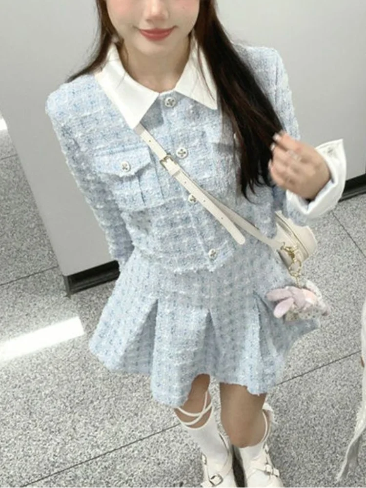 Japanese Elegant Retro 2 Piece Set Women Blue Pleated Sweet Skirt Suit Female Korean Fashion Long Sleeve Vintage Set 2023 New
Japanese Elegant Retro 2 Piece Set Women Blue Pleated Sweet Skirt Suit Female Korean Fashion Long Sleeve Vintage Set 2023 New