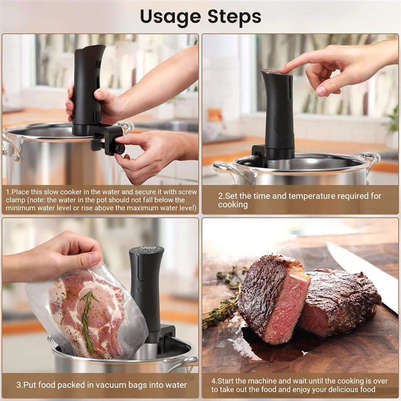 B51C Sous Vide Machine Kitchen Gadgets Ultra Quiet Stainless Precision Immersion Circulator Device, AU Plug
B51C Sous Vide Machine Kitchen Gadgets Ultra Quiet Stainless Precision Immersion Circulator Device, AU Plug