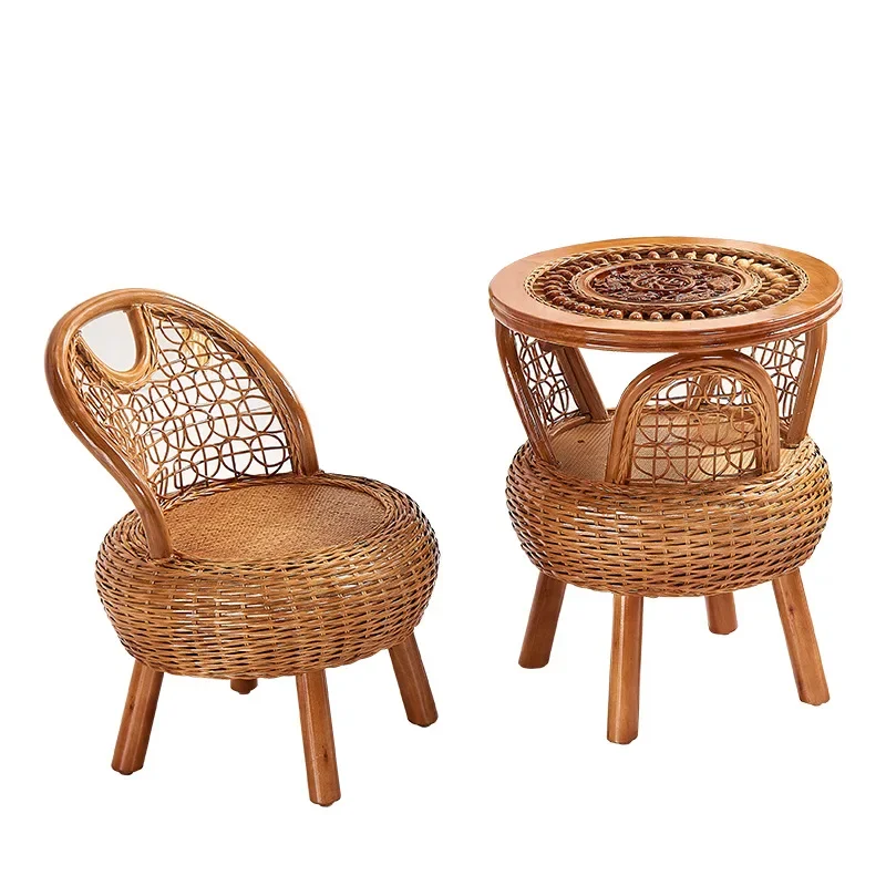 Rattan Chinese furniture, bamboo and rattan casual rattan tables and chairs, pumpkin three-piece set
Rattan Chinese furniture, bamboo and rattan casual rattan tables and chairs, pumpkin three-piece set