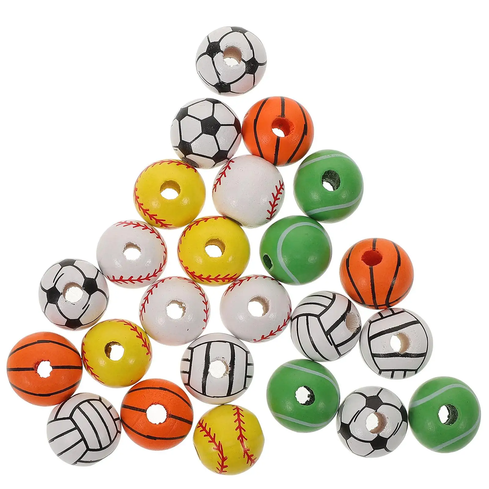 30pcs Wood Sports Ball Beads DIY Round Assorted Loose Necklace Kit White Yellow Durable Portable Craft Jewelry Making Spacer
30pcs Wood Sports Ball Beads DIY Round Assorted Loose Necklace Kit White Yellow Durable Portable Craft Jewelry Making Spacer